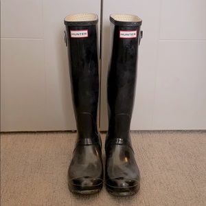 Hunter Original Tall Gloss Boots Black